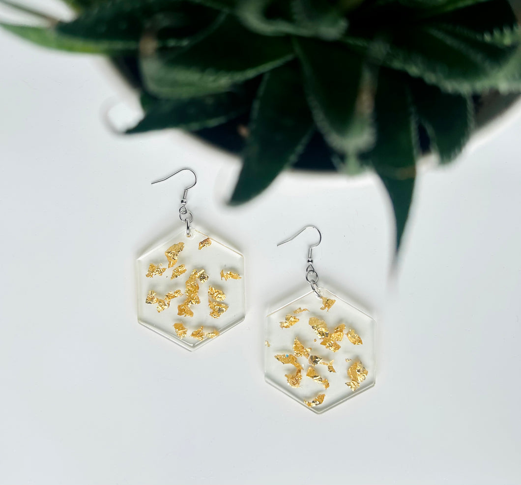 Earrings Resin Finish